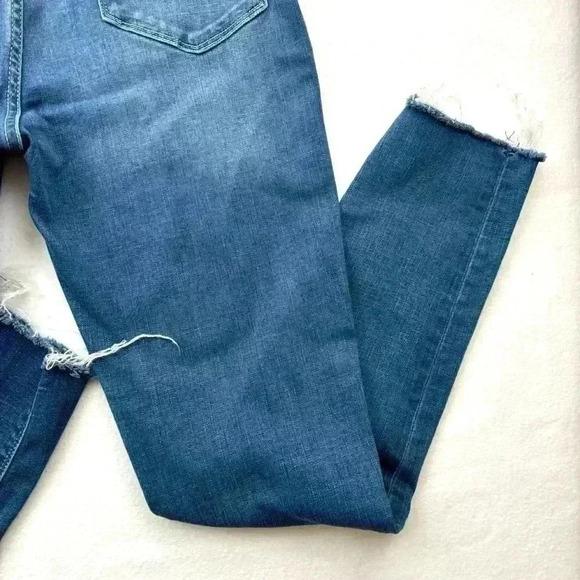 Hudson Barbara Med Wash Highrise Super Skinny Raw Hem Stretch Ankle Jean Size 30 - Picture 7 of 16